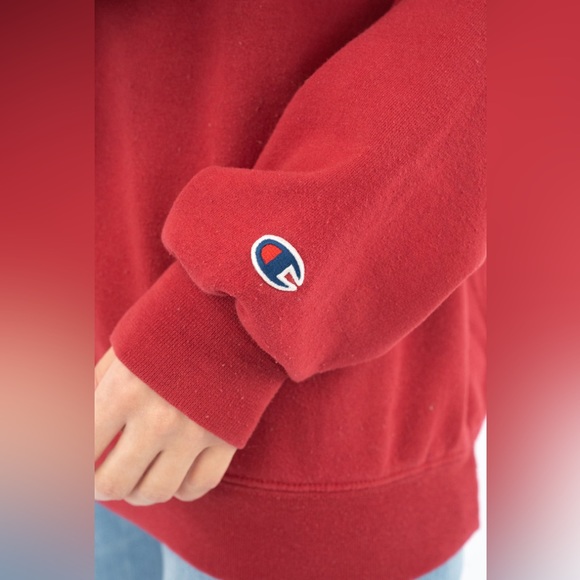 CHAMPION red “Stanford” pull over sweater p30-21 - Picture 2 of 8